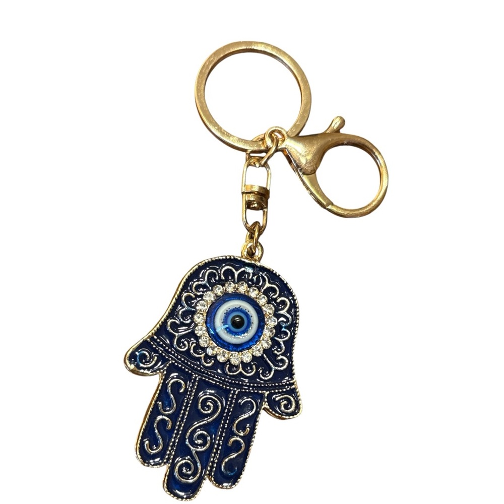 Hamsa Evil Eye Keychain Bag Charm NWT - Picture 3 of 3